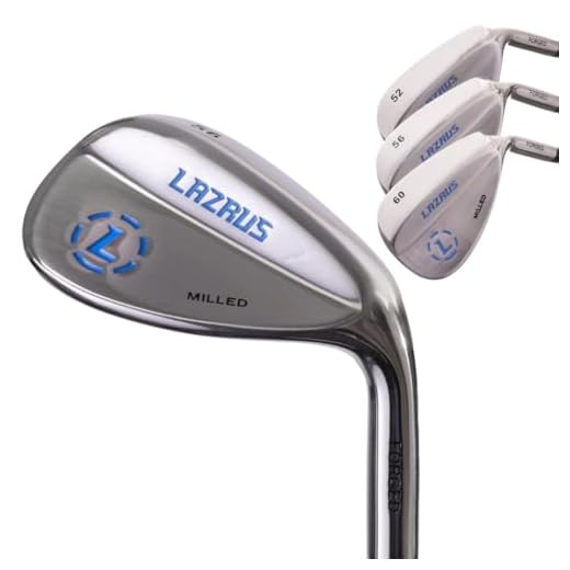 Lazrus Golf | Premium Quality Forged RH 52, 56, 60 Degree Golf Wedge Set for Exceptional Performance, Golf Wedges with Micro Milled Face for Enhanced Spin | Clubs for Men (Silver, RH 52,56,60 Set)