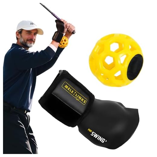 MELE LINKS Golf Swing Trainer, Golf Training Aid, Golf Wrist Training Aid, Golf Swing Training Aid, Golf Training Aids, Golf Swing Trainers, Essential Swing Posture Corrector for Beginners (Yellow)