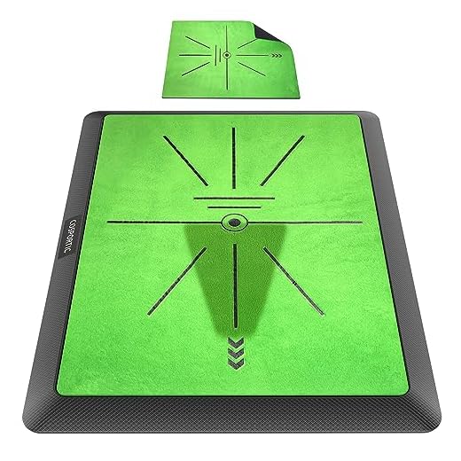 COSPORTIC Golf Hitting Mat, Golf Training Mat for Swing Path Feedback Detection Batting,Extra Replaceable Golf Practice Mat 16"x12", Golf Gifts for Men Women for Home Indoor Outdoor