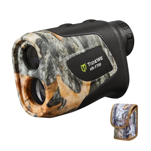 TIDEWE Hunting Rangefinder with Rechargeable Battery, 700Y Camo Laser Range Finder 6X Magnification, Distance/Angle/Speed/Scan Multi Functional Waterproof Rangefinder with Case