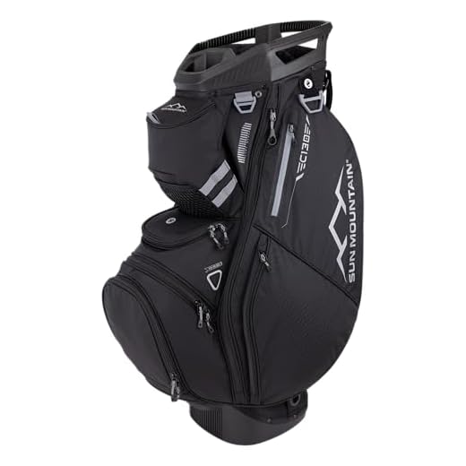 Sun Mountain 2025 C-130 14 Way Golf Bag with Full-Length Dividers and 11 Pockets for Ultimate Convenience - Lightweight Golf Cart Bag with Cart Strap Pass-Through Ideal for Golf Carts - Black
