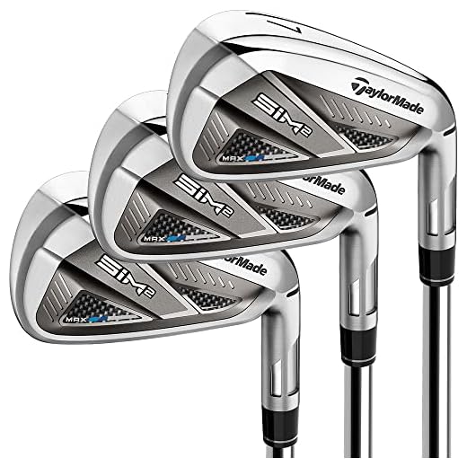 TaylorMade Golf SIM 2 MAX IRON SET MENS RIGHT HAND STEEL REGULAR 5-PW, AW