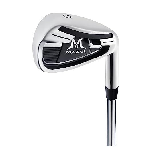 MAZEL Golf Individual Iron 1,2,3,4,5,6,7,8,9, Golf Iron with Steel Shafts for Right Handed Golfers (Stainless Steel,Black Silver, 5 Iron, Stiff, Right)