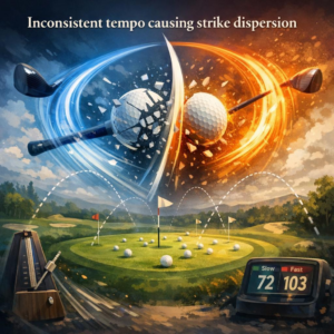 Inconsistent tempo causing strike dispersion