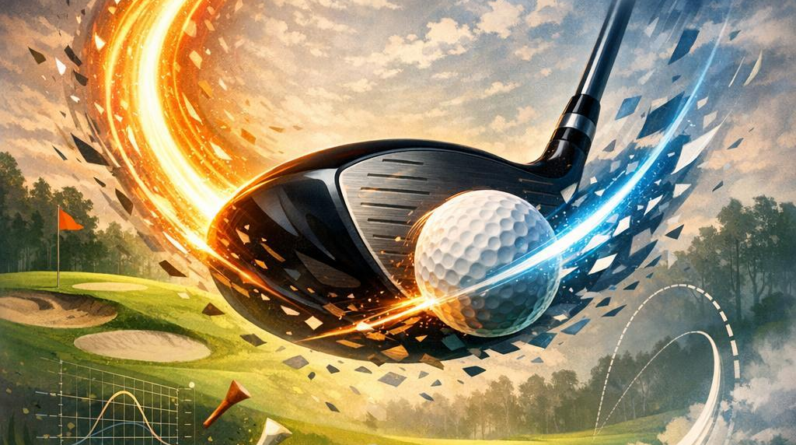 Over-the-top move that creates a slice with the driver