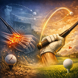 Loss of wrist hinge in the backswing and its effect on distance