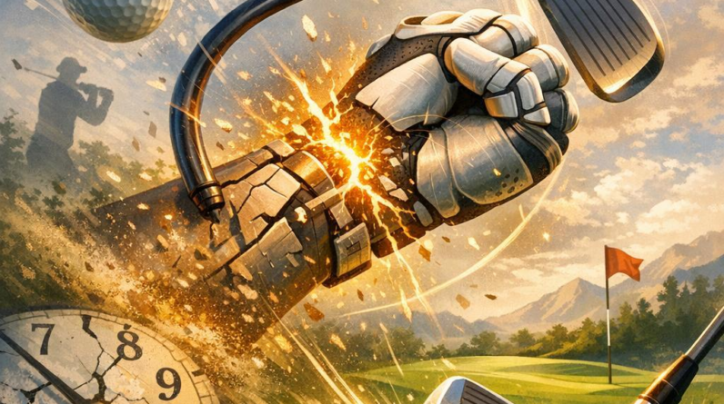 Early wrist breakdown on short iron shots