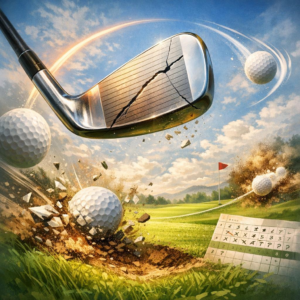 Open clubface at the top and inconsistent contact