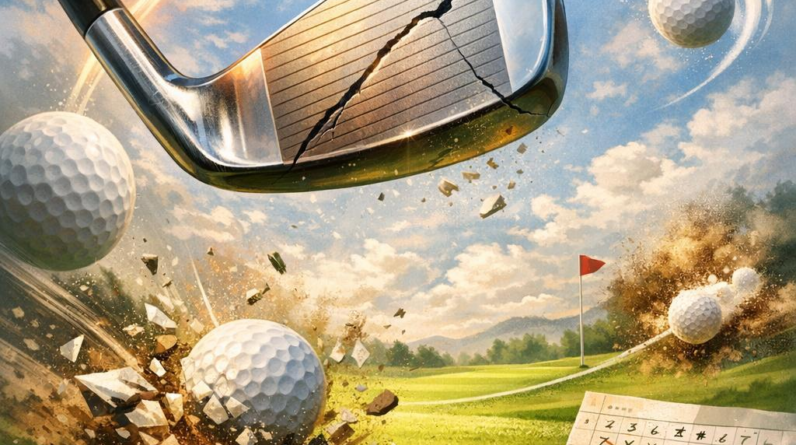 Open clubface at the top and inconsistent contact